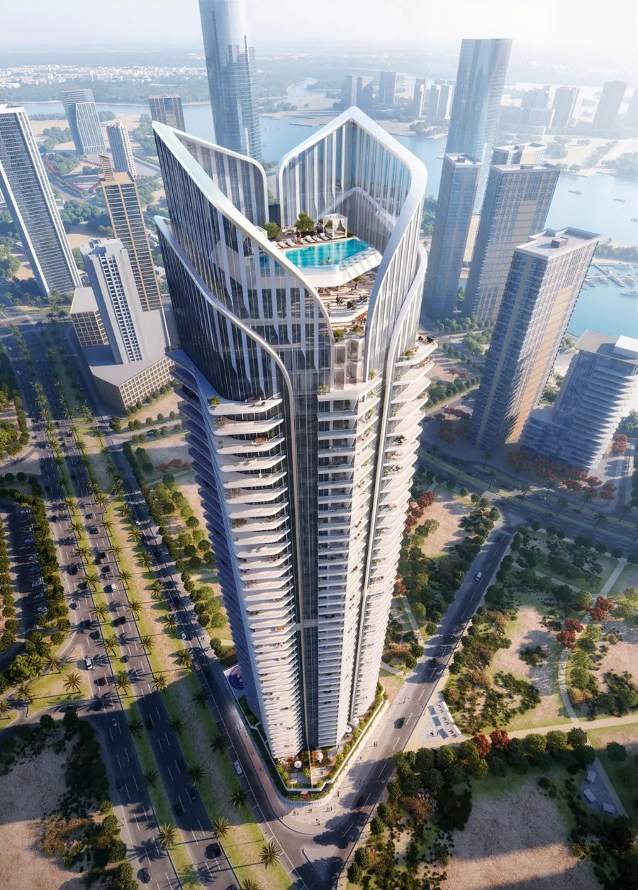 Joud Residence — המגדל ממבט על, עם נוף לתעלה