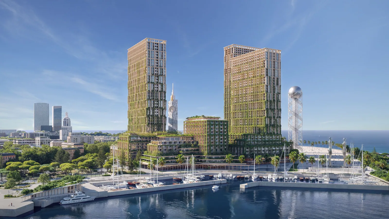 Silk Towers by Kengo Kuma, קו ראשון לים בבטומי #2